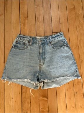 Abercrombie & Fitch the Loose High Rise Shorts Medium Wash Cutoff Denim 0/25